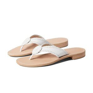 Jack Rogers RO Whipstitch Leather White Sandals size 8 NEW without box